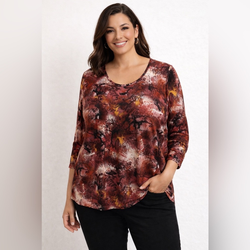PAPA Vancouver Women's Top in Reds & black NWT